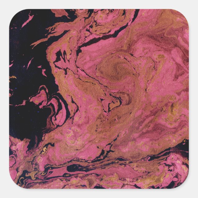 Marmor, Aquarell Quadratischer Aufkleber (Vorderseite)