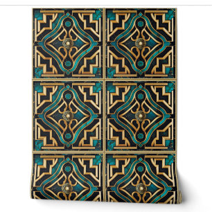 Marmor Art Deco Griechisches Green Gold Mandala Lu Tapete