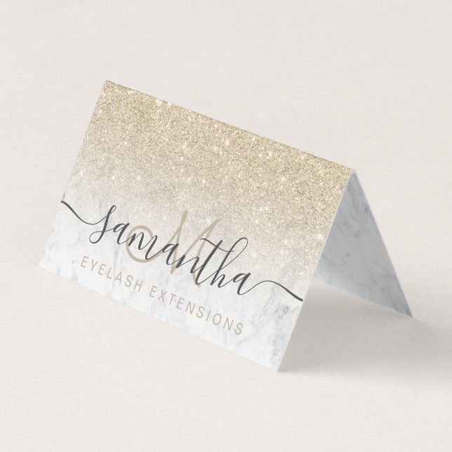 Marmor-Augenfürsorge ombre Glitter des Chic helle Visitenkarten (Vorderseite)
