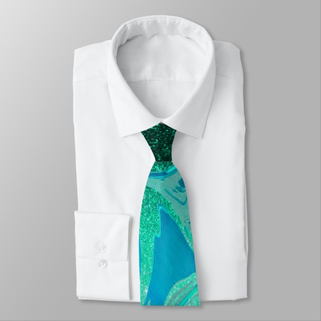 Marmor aus aquamarinem Glitzer Krawatte (Gebunden)