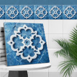 Marmor aus marokkanischem Quatrefolie Blau und Wei Fliese<br><div class="desc">Marmor aus marokkanischem Quatrefolie Blau und Weiß</div>