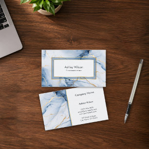 Marmor Blau und Gold Individuelle Visitenkarte