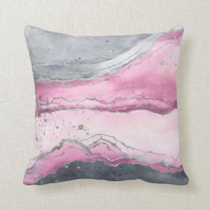 Marmor der Rose - Pastellfarben, grau und silber Kissen