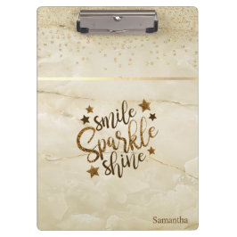 Marmor, Diamanten, Smile Sparkle Shine - Personali Klemmbrett