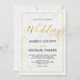 Marmor | Einfache moderne Hochzeitsfeier Einladung