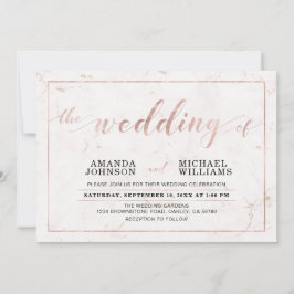 Marmor | Einfache moderne Hochzeitsfeier Einladung