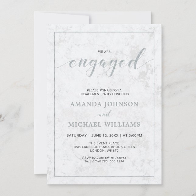 Marmor | Einfache Partei für modernes Typografie Einladung (Vorderseite)