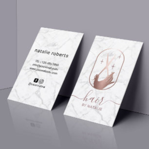 Marmor-Friseurhandlogo für Haarstühle Visitenkarte