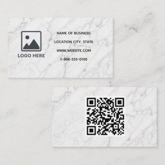 Marmor-Geschäftskarten-Vorlage mit QR-Code Visitenkarte