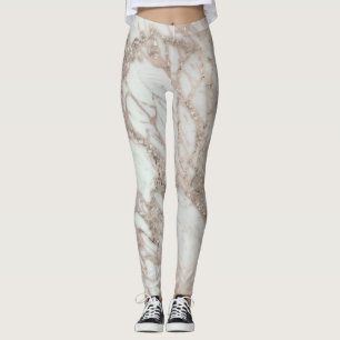 Marmor-Glamour-Rose-Pink-Gold-Silber-Designer-Stil Leggings