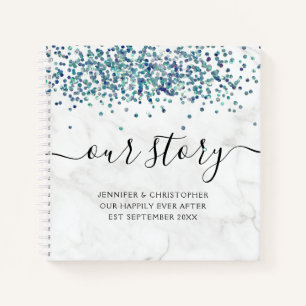 Marmor Glitter Unsere Geschichte Erinnerungen Paar Notizbuch