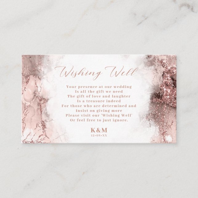 Marmor-Glitzer, der gut V2 Rose Gold ID644 wünscht Begleitkarte (Vorderseite)