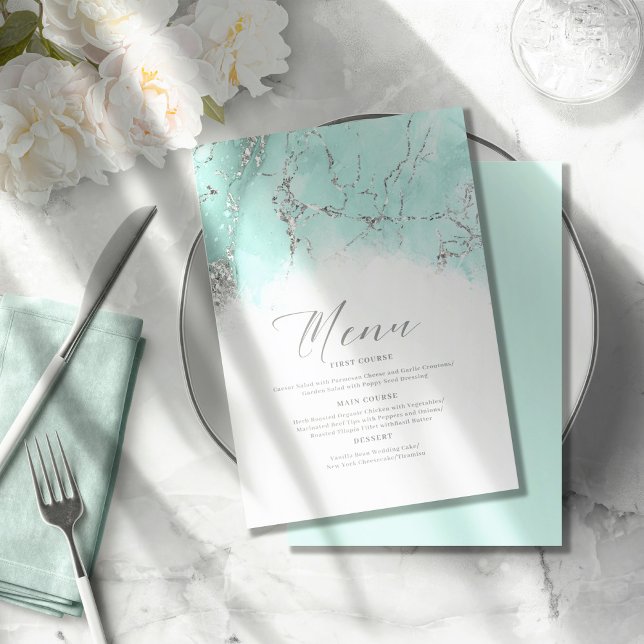 Marmor-Glitzer Hochzeit Aquamarin Silver ID644 (Von Creator hochgeladen)