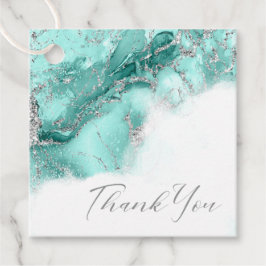 Marmor-Glitzer Hochzeit Aquamarin Silver ID644 Geschenkanhänger