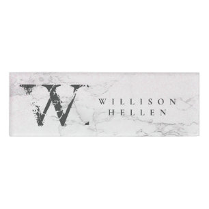 Marmor Glitzer Luxury Monogramm Namenschild