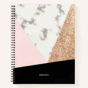 Marmor Glitzer Rose Mosaik Notizbuch