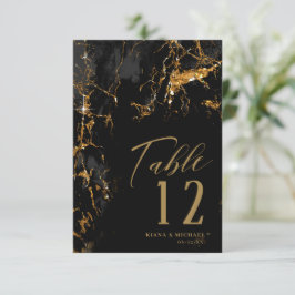 Marmor-Glitzer Wedding Black Gold ID644 Einladung