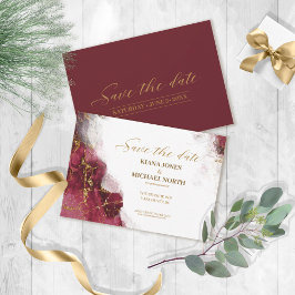 Marmor Glitzer Wedding Burgundy Gold ID644 Save The Date