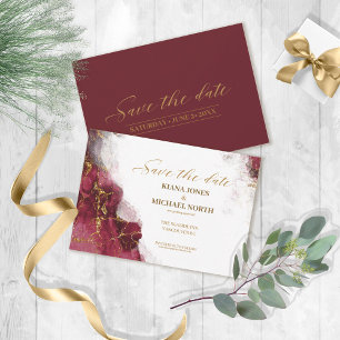 Marmor Glitzer Wedding Burgundy Gold ID644 Save The Date