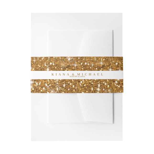 Marmor Glitzer Wedding Burgundy Gold V3 ID644 Einladungsbanderole (Vorderseite Beispiel)