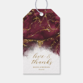Marmor Glitzer Wedding Dank Burgundy Gold ID644 Geschenkanhänger