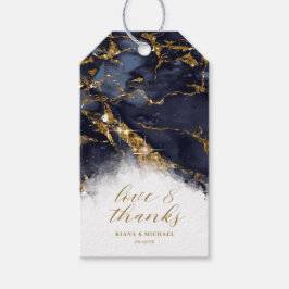 Marmor Glitzer Wedding Dank Navy Blue Gold ID644 Geschenkanhänger