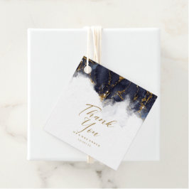 Marmor Glitzer Wedding Dank Navy Blue Gold ID644 Geschenkanhänger