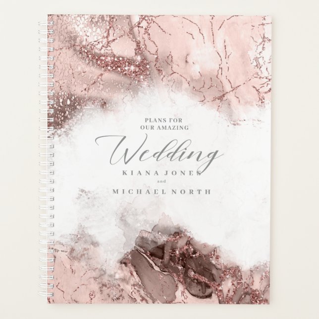 Marmor Glitzer Wedding Rose Gold ID644 Planer (Vorderseite)