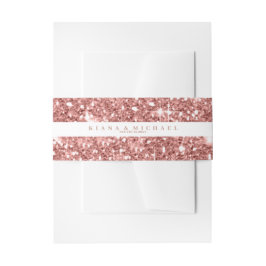 Marmor Glitzer Wedding Rose Gold V3 ID644 Einladungsbanderole