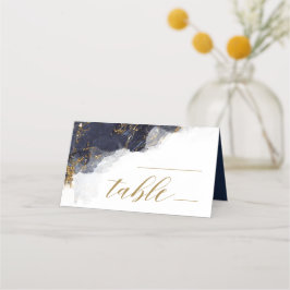 Marmor Glitzer Wedding Table Blue Gold ID644 Platzkarte