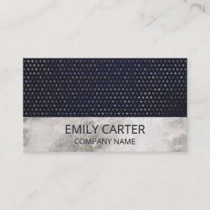 Marmor   Gold Dot Muster   Luxury Dark Blue Visitenkarte