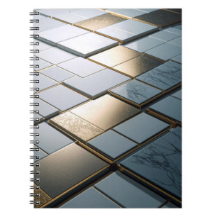 Marmor Gold Fliesen Luxus Geometrie Notizblock