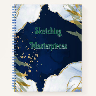 Marmor & Gold in Midnight Blue Notizbuch