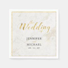 Marmor & Gold | Moderne Typografie Wedkin Napkin Serviette