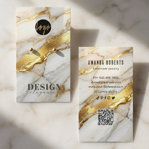 Marmor-Gold-Ohrhänger-Displaykarte Elegant Visitenkarte