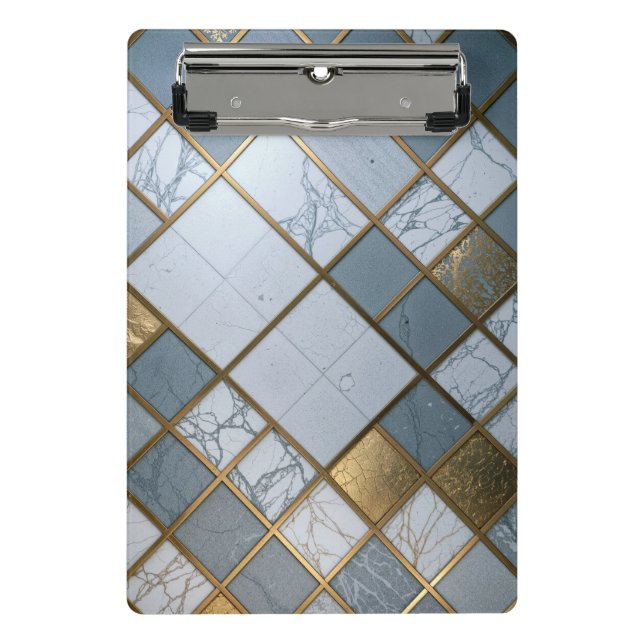 Marmor Gold Raster Luxus Geometrie Mini Klemmbrett (Vorderseite)