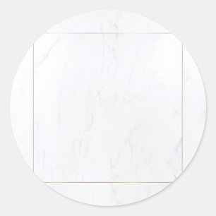 Marmor-Goldrahmen Moderne elegante leere Vorlage Runder Aufkleber