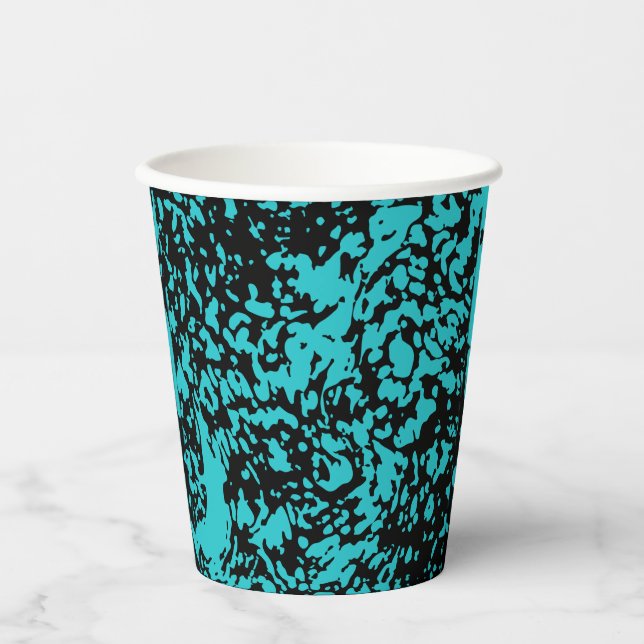 Marmor Granit Texture Blue Pappbecher (Vorderseite)