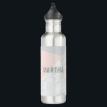 Marmor, Grau, Rosengoldrosa modern Edelstahlflasche<br><div class="desc">Marmor,  Grau,  moderne personalisierte Wasserflasche des Rosengoldrosas. Rosa Farbe kann geändert werden. Teil einer Sammlung.</div>