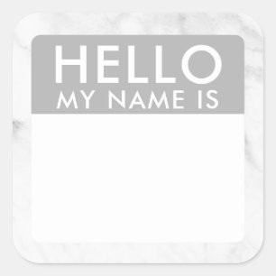 Marmor Hallo mein Name ist Aufkleber