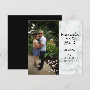 Marmor-Herzen Save-The-Dates Foto-Postkarte Karte