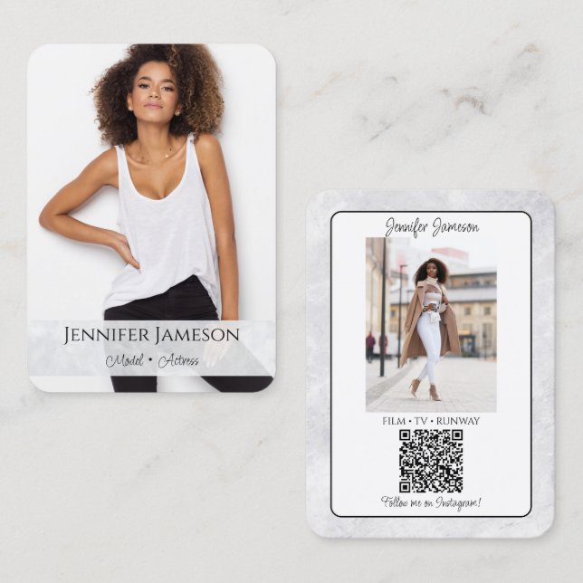 Marmor Hintergrund Visitenkarte | QR-Code (Vorne/Hinten)