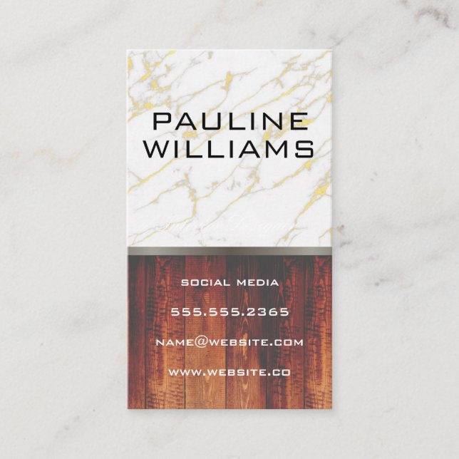 Marmor | Holzkarten Visitenkarte (Vorderseite)