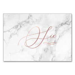 Marmor-Imitate Rose Gold Romantische Kalligraphie  Tischnummer