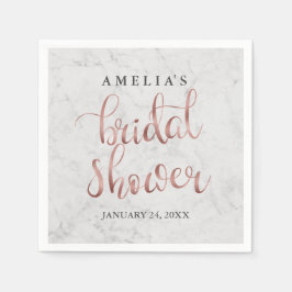 Marmor Imitats Rose Gold Brautparty Napkin Serviette