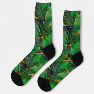 Marmor in Smaragdgrünen und goldenen Adern Socken