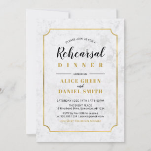Marmor Klassisches Probeessen zum Hochzeitsabend Einladung
