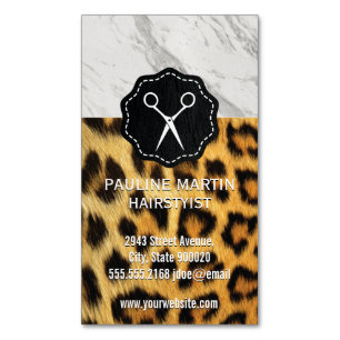 Marmor Leoparden-Druck Stylist Magnetische Visitenkarte