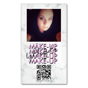 Marmor-Make-up-Salon QR-Code-Foto   Magnetische Visitenkarte