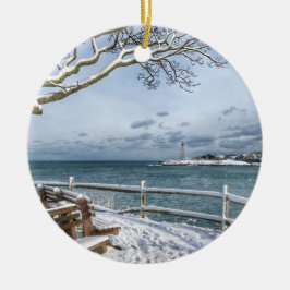 Marmor, Massachusetts. Hafen, Leuchtturm, Keramik Ornament